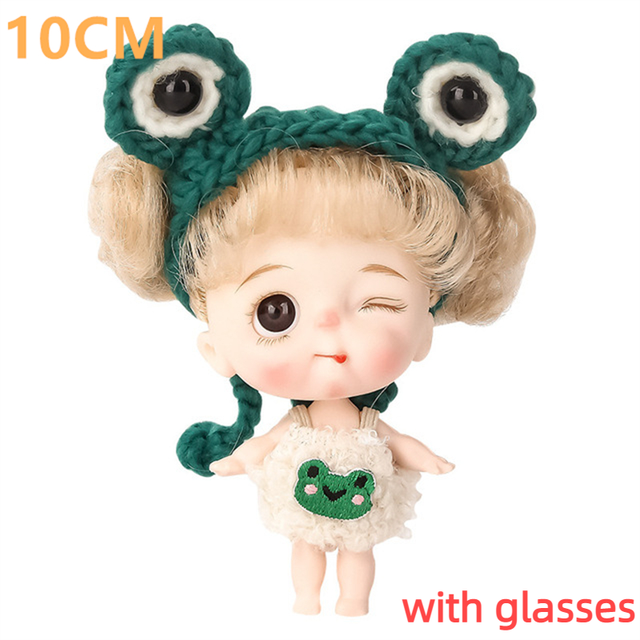 Mini BJD Doll OB11 Dolls 10cm Cute Dolls For Girls Toys 13 Movable Joint 3D Big Eyes Doll With Clothes Dress Up 1/12 Bjd 