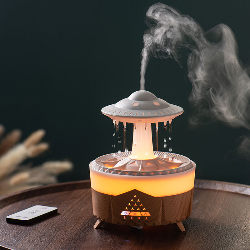 Customized Home Essential Oil Ultrasonic UFO Air Rain Cloud Water Drop Aroma Diffuser Humidifier With Remote Control