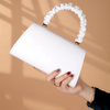 Women Top-handle Bags White Leather Bride Handbags Purse Designer Evening Bags Party Handbag Wedding Clutch Wallet Shoulder Bag