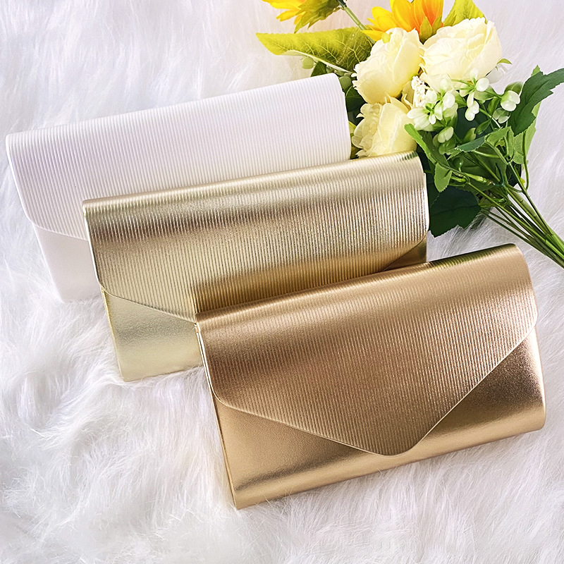 Luxury Elegant Design Women's Evening Bag Wedding Party Bling Gold Chain Crossbody Bag Ladies Clutch Envelope Crossbody Bag