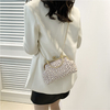 Artificial Pearl Diamond Inlaid Shoulder Bag Metal Chain Messenger Bag Lady Banquet Shell Bag Fashion Evening Handbag