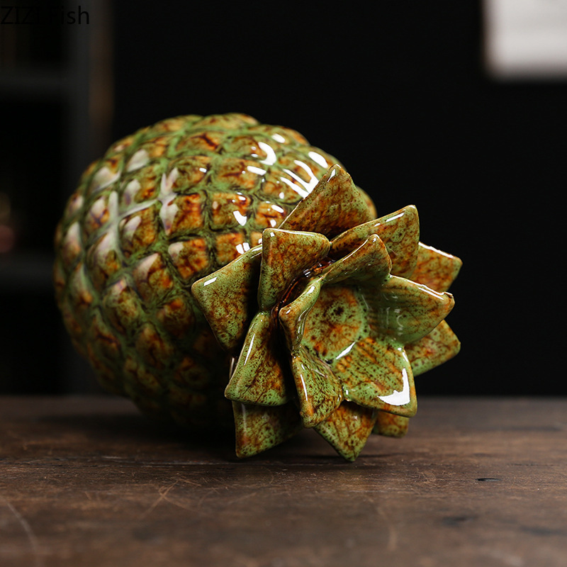 Chinese Pineapple Tea Can Ceramic Tea Storage Can Creative Sealed Can Office Home Candy Tea Storage Decoration Friend Gift