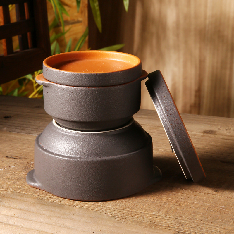 Japanese custom ceramic bowl with cover active glaze brown soup bowl cup and saucer ceramic salad ceramic bowl set
