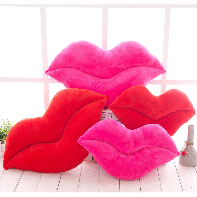 Chair Mats Hot Sale Lip Shaped Pillows Solid Color Cute Soft Fashion Plush Sofa Cushions Home Decoration
