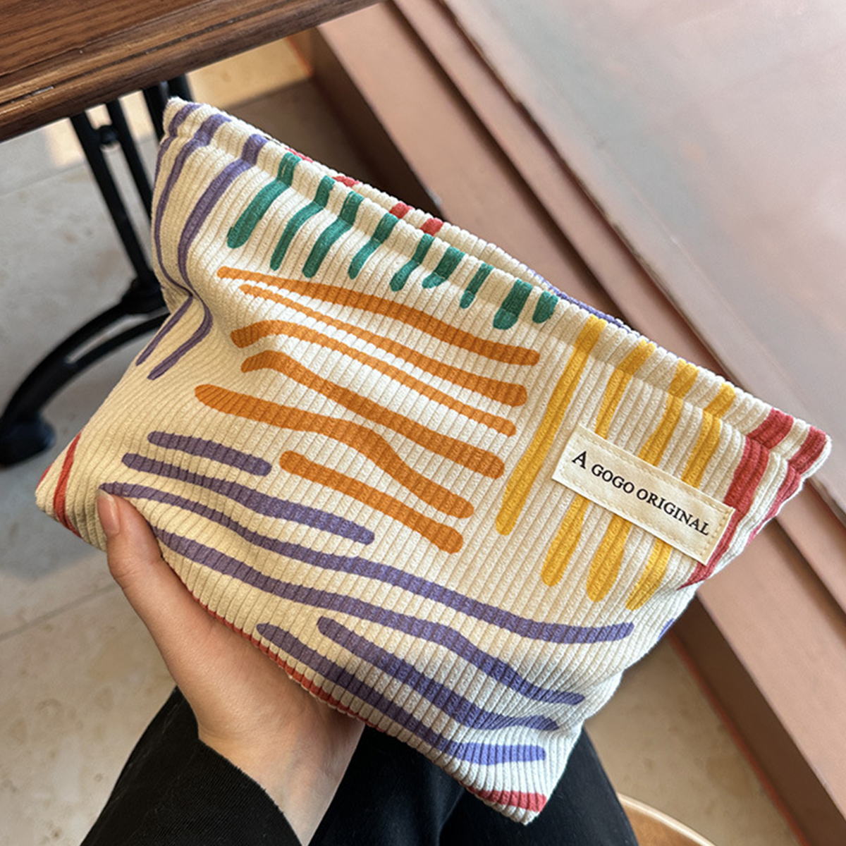  Corduroy Women Cosmetic Bag Large Capacity Makeup Storage Bag Travel Portable Organizer Zipper Wash Bag