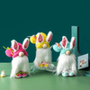 New Easter Long Eared Rabbit Standing Faceless Doll Doll Dwarf Showcase Home Decor