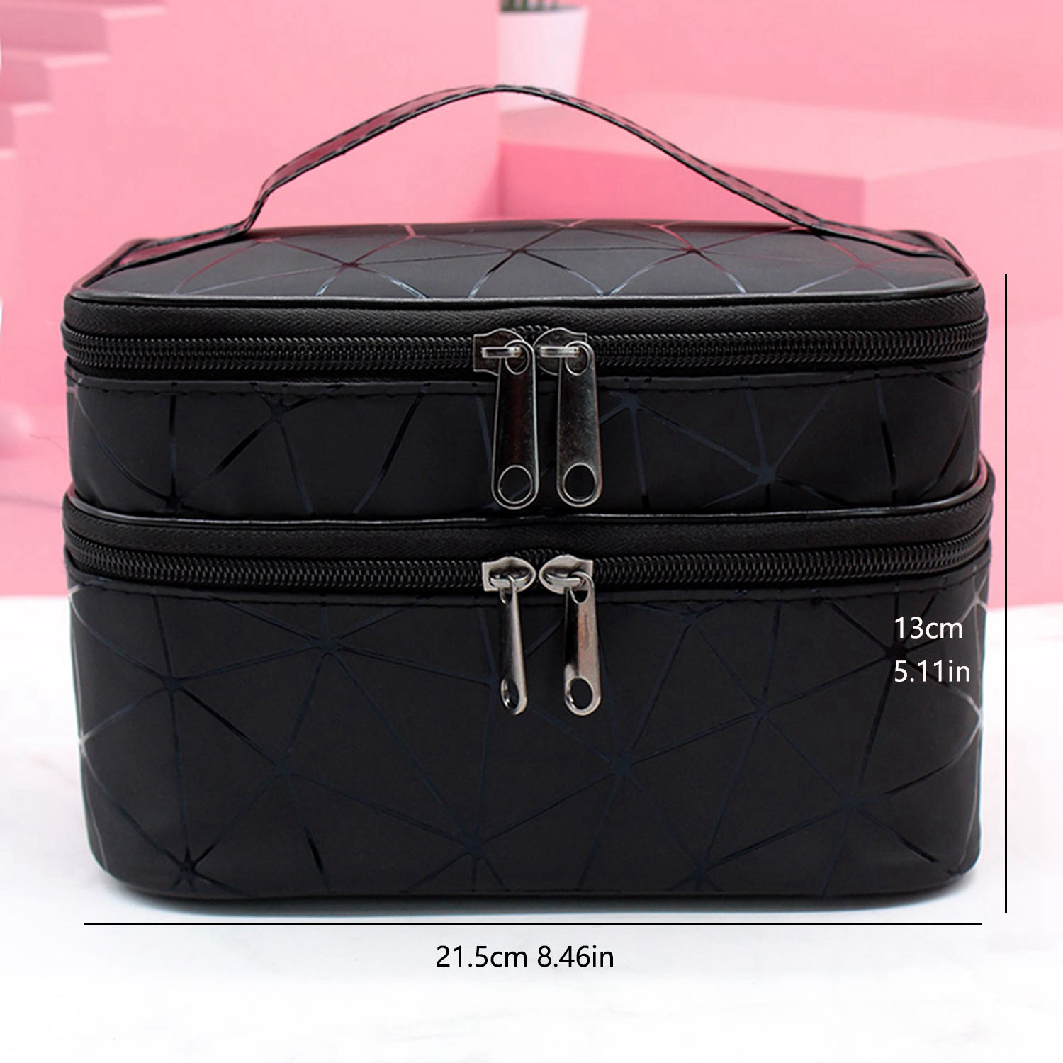 Large Capacity Makeup Bag Double Zip Women Cosmetic Bag Bathing Pouch Travel Toiletries Organizer Waterproof Storage Make Up Cas