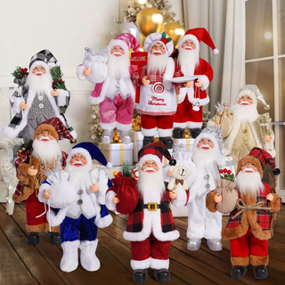 Christmas 12 Inch Santa Claus Doll Standing Posture Santa Claus Doll Window Decoration Supplies Gifts