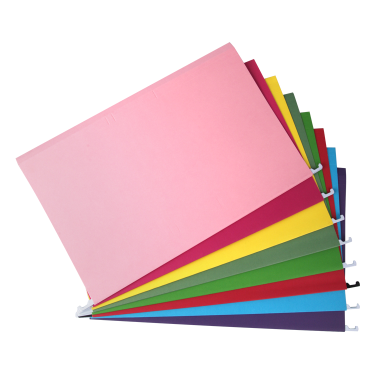 A4/FC Size Color Suspension Hook Custom Pvc Fastener Paper Hanging File Folder