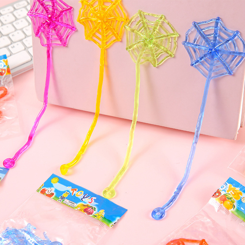 12-50Pcs Stretchable Climbing Spider Web Tricky Toys Kids Birthday Party Baby School Gift Rewards Halloween Carnival Party Favor