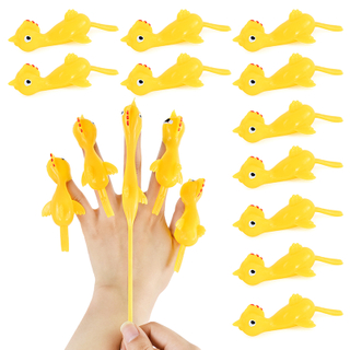 10PCS Catapult Launch Turkey Slingshot Chick Elastic Flying Finger Sticky Decompression Toy for Birthday Halloween Party Favors