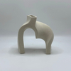White Ceramic Vase Take A Prone Position Irregularity Flower Vase Hand-made Ornaments Floral Arrangement Accessories