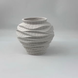 Minimalist Frosted Ceramic Vase Nordic Spiral Art, Elegant Table Centerpiece for Living Room