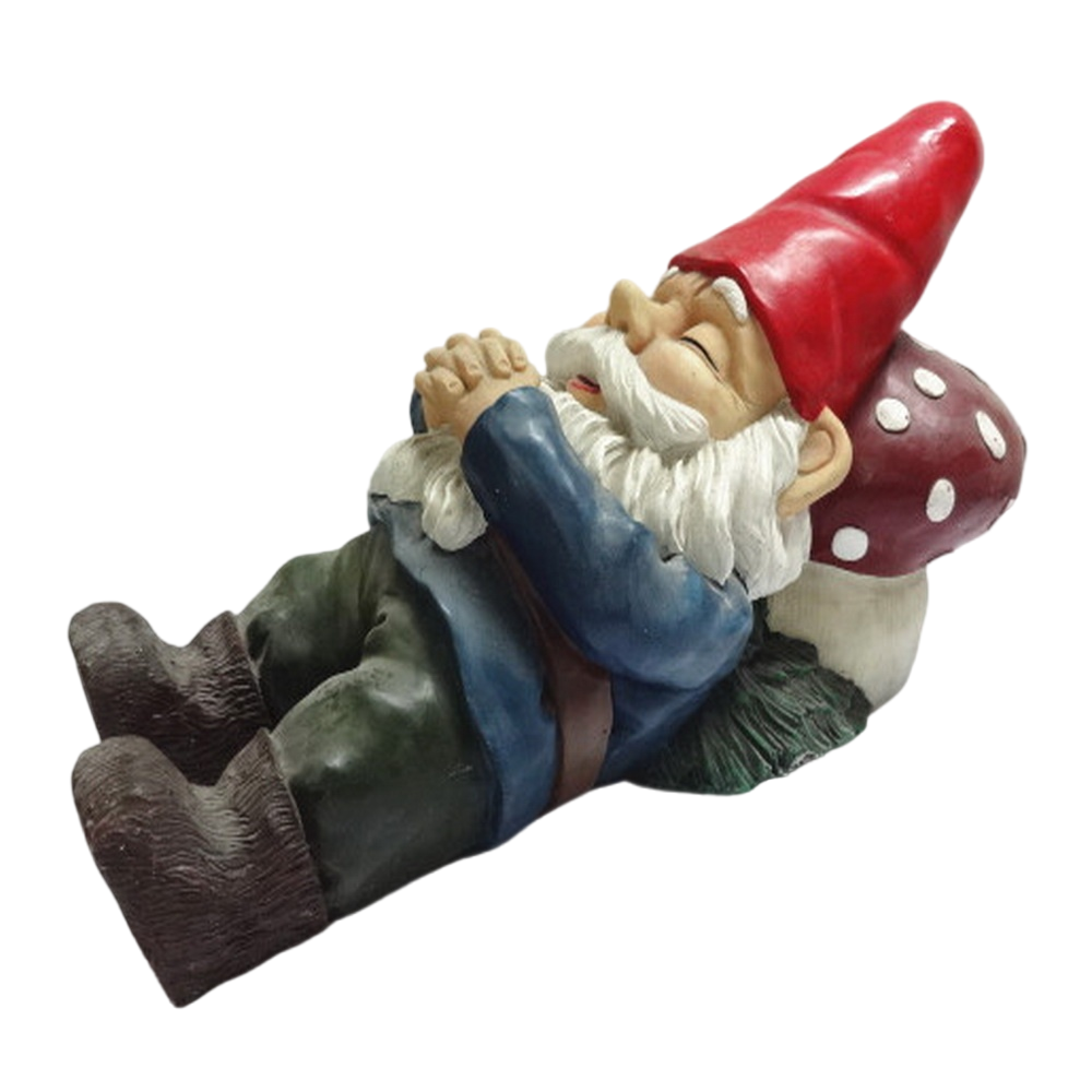 Resin Hand-held Mushroom Dwarf Figurines for Outdoor Decoration