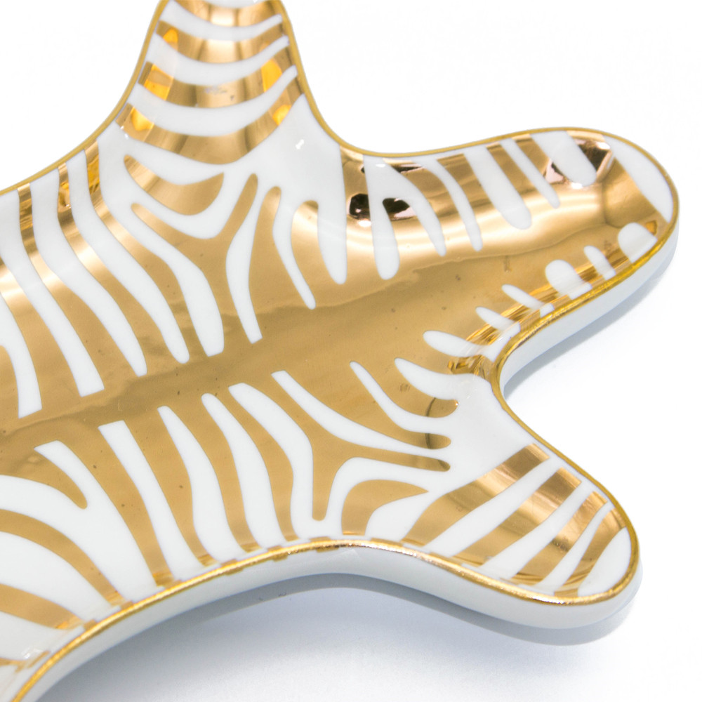 1PCS Ceramic Zebra Shape Plates Jewelry Dish Bowls Ice Cream Decoration Crafts Snack Candy Storage Tray Snack Dish