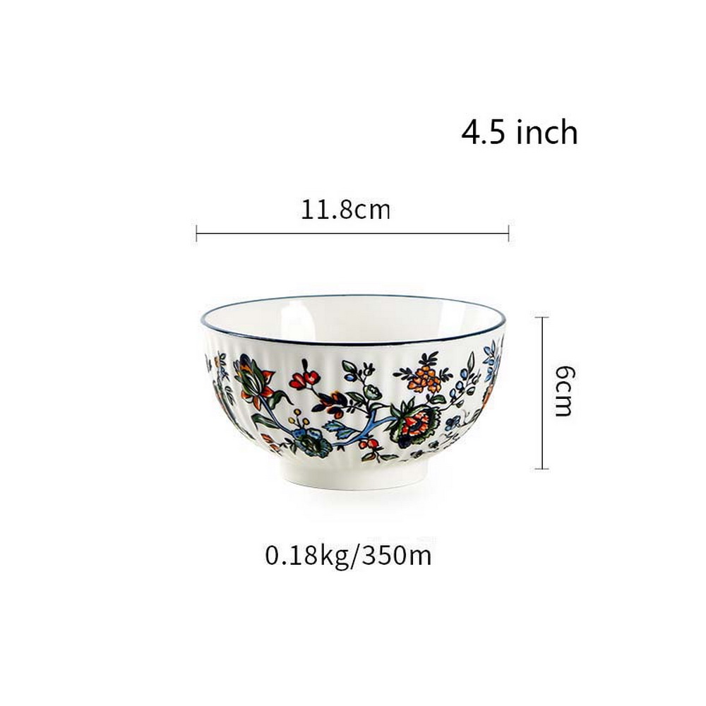 Flower Buds Open Series New Chinese Tableware Ceramic Rice Bowl Hat Soup Baking Retro Dishes And Plates Sets