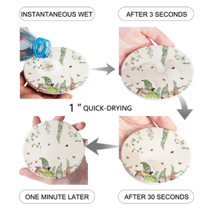 Easter Egg Rabbit Gnome Tulip Flower Round Ceramic Coaster Coffee Tea Cup Mats Non-slip Placemat Tableware Pads Decorations