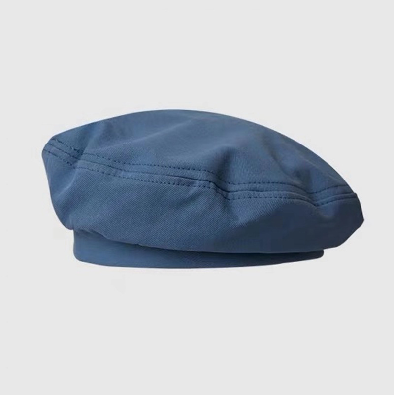 Cotton Women Berets Winter Hats Vintage French Plaid Top Military Cap Painter Hat 2021 Autumn Street Girls Octagonal Beret Caps