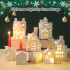 Creative LED Lights Festival Decorations Xmas Ornaments Cone House Ceramic Home Decor Christmas Light