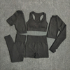 Seamless Women Yoga Set Workout Sportswear Gym Clothing Fitness Long Sleeve Crop Top High Waist Leggings Sports Suits