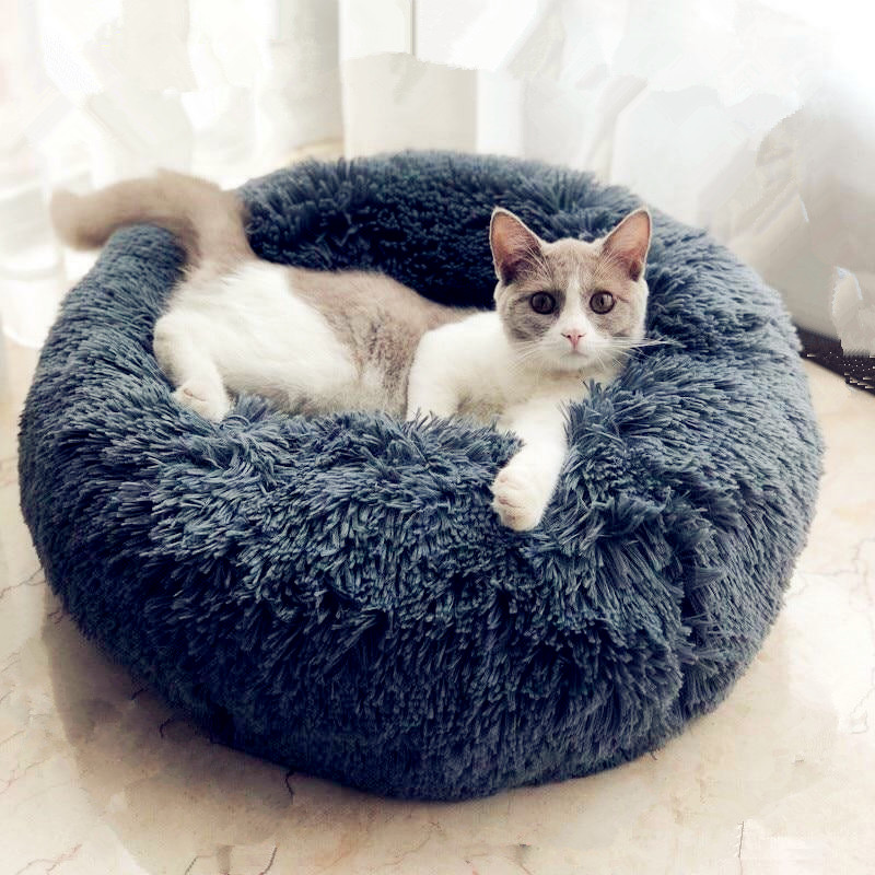 Pet Dog Bed Comfortable Donut Round Dog Kennel Ultra Soft Washable Dog And Cat Cushion Bed Winter Warm Doghouse Dropshipping