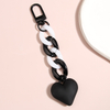 Handmade Heart Keychain Acrylic Plastic Link Chain Key Ring For Women Girls Handbag Pendant Accessorie Car Keys Jewelry Gifts