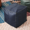 45cm Moroccan Artificial PU Leather Pouf Cover Craft Simple Sofa Ottoman Footstool Unstuffed Living Room Bedroom Cushion Covers