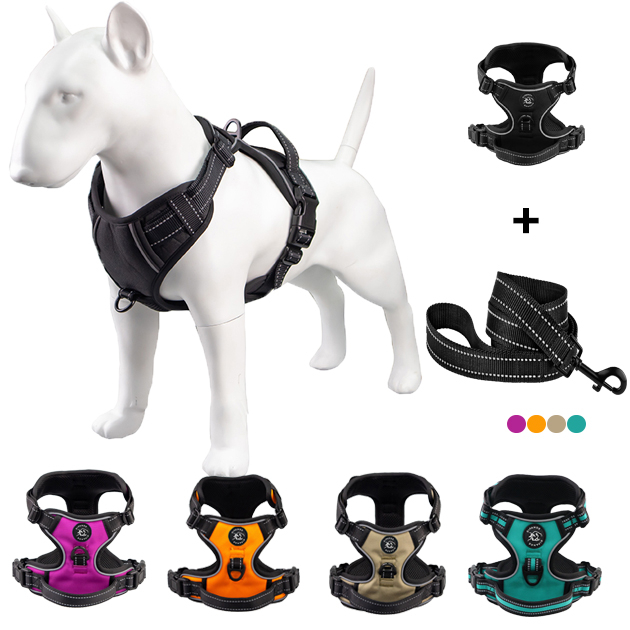 Breathable Harness Pet Heavy Duty Adjustable Dog Harness And Leash Soft No Pull Dog Harness