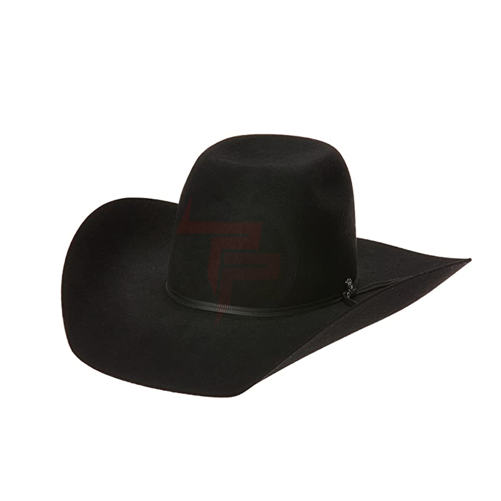Custom Logo Classic Felt Wide Brim Western Cowboy Cowgirl Hat with Custom Belt