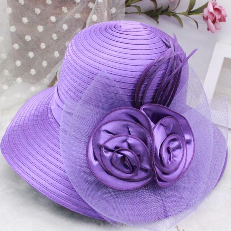  Wholesale Female Formal Hats Fascinator Hats Wedding Women Vintage Roll Brim Bowler Church Hats