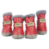 Wholesale Custom Winter Pet Dog Shoes Warm Snow Boots Luxury Thicken Fur Anti-Slip Waterproof Winter Dog Shoes For Dogs