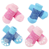 4pcs/set Fashion Print Cotton Anti-slip Pet Dog Socks Shoes Pet Apparel Accessories