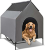  Steel Frame Elevated Dog House Pet Shelter With Waterproof Cove Door For Small Medium Dogs