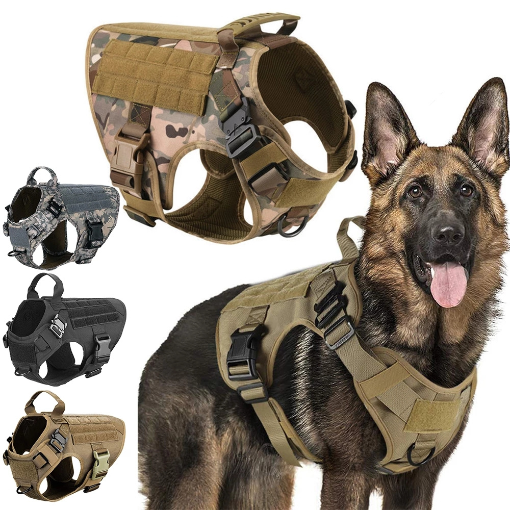 Tactical Adjustable Large Pet Harness Vest Durable Dog Hunting Coat Custom Dog Harness.
