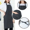 Chef Apron Men Halter Neck Navy White Striped Apron Women Kitchen Cooking Catering Stain Resistant Clothes Accessories