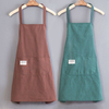 1Pc Simple Sleeveless Apron Kitchen Household Polyester Cooking Apron With Pocket Clothes Protection for Barber Painter Chef