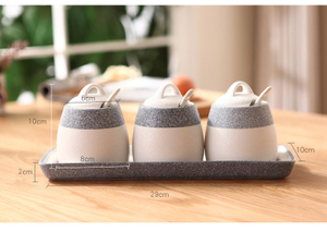 Creative Kitchen Tableware Storage Seasoning Jar Set Simple Bottle Set Ceramic Seasoning Tank Salt Shaker Bottle