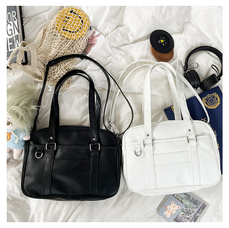 Style Shoulder Bag Women PU Leather JK Uniform Bag Girls Handbags Pure Color Crossbody Bags Itabag Tote Bolso