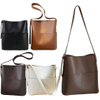 Women Leather Bucket Bag Multi Pocket PU Crossbody Bag Versatile Shoulder Tote Bag Satchel Hobo Bag Outdoor Travel Bag