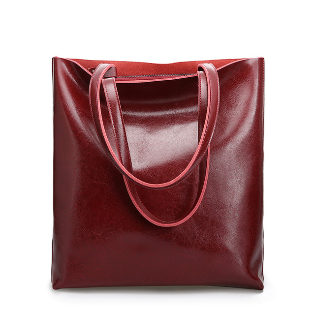 Cow Leather Bag Ladies Genuine Leather Handbags Big Women Bag Large Vintage Female Office Hand Shoulder Bags For Women Tote
