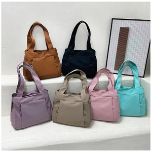 New Nylon Shoulder Bag Large Capacity Canvas Fashion Casual Solid Color Tote Bag Women's Handbag
