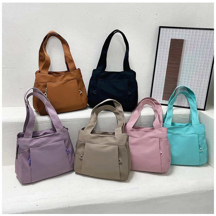 New Nylon Shoulder Bag Large Capacity Canvas Fashion Casual Solid Color Tote Bag Women's Handbag
