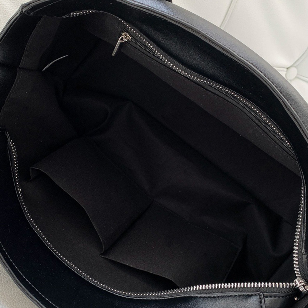 Brand Commute Tote Bag for Women's Classic PU Leather Shoulder Bag Retro Solid Ladies Underarm Bag Large Capacity Handbag