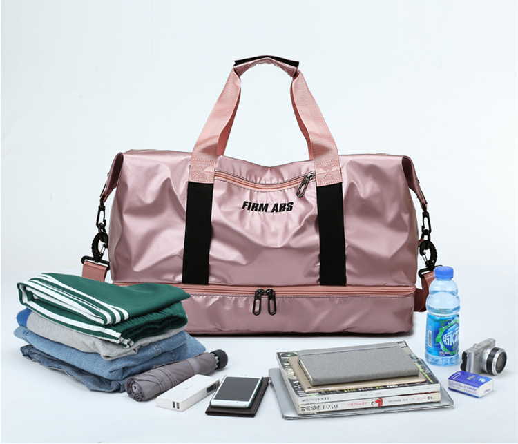 Large Capacity Women Gym Bags Pearlescent Sports Fitness Training Handbag With Shoes Pocket Waterproof Yoga Travel Duffel Bag