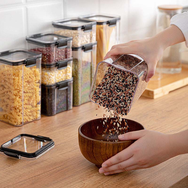Hot Sale Plastic Clear Airtight Kitchen Food Storage Container Multigrain Sealed Pantry Box for Storage