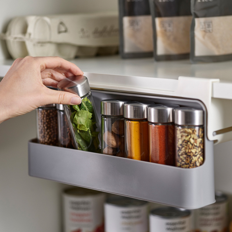 Kitchen Cabinet Space Saving Pull Out Drawer Storage Holder Under-shelf Spice Organizer