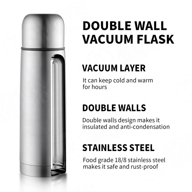 Leak Proof Coffee Thermos Flask Stainless Steel Coffee Vacuum Flask For Hot Coffee Or Cold Tea Fits Car Caddy ,Backpack,Camping