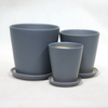 New Design Creative Splash-ink Painted Flower Pots Planters Home Decoration Ceramic Plant Pot with Saucer