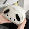1 Pc Kawaii Black White Dog Large Capacity Plush Pencil Bag Cute Pencil Cases Pouch Stationery Organizer Holder Gift Prizes