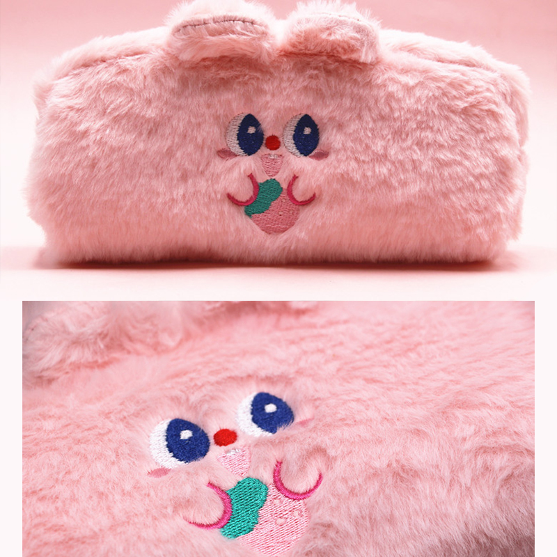 Large Capacity Plush Pencil Case Kawaii Student Multifunctional Stationery Bag Trend Personality Soft Cute Wallet Makeup Bag
